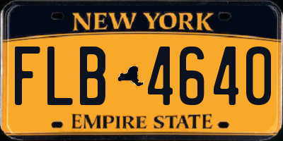 NY license plate FLB4640