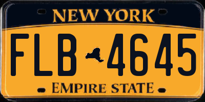 NY license plate FLB4645