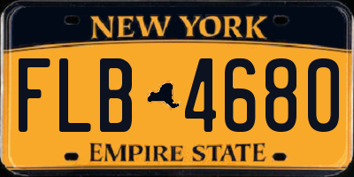 NY license plate FLB4680
