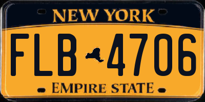 NY license plate FLB4706