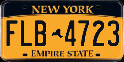 NY license plate FLB4723