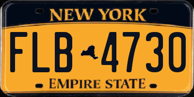 NY license plate FLB4730