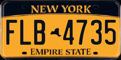NY license plate FLB4735