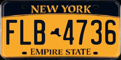 NY license plate FLB4736