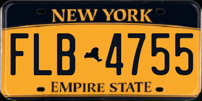 NY license plate FLB4755