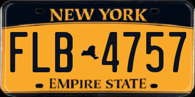 NY license plate FLB4757