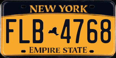 NY license plate FLB4768