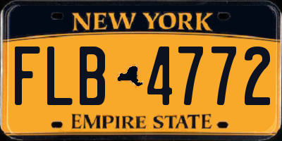 NY license plate FLB4772