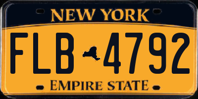 NY license plate FLB4792