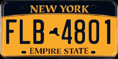 NY license plate FLB4801