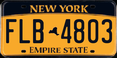 NY license plate FLB4803
