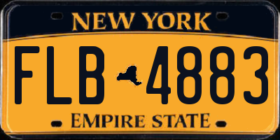 NY license plate FLB4883