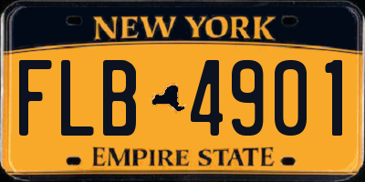 NY license plate FLB4901