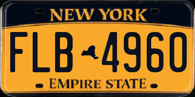 NY license plate FLB4960