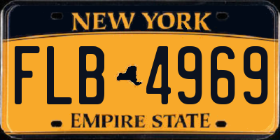 NY license plate FLB4969