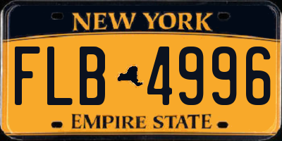 NY license plate FLB4996