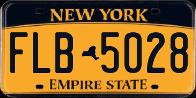 NY license plate FLB5028