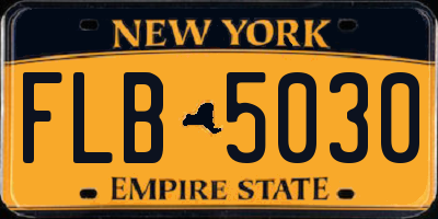 NY license plate FLB5030