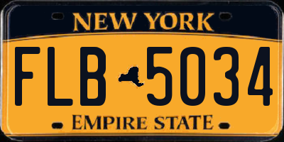 NY license plate FLB5034