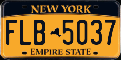NY license plate FLB5037