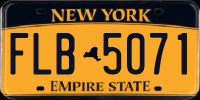 NY license plate FLB5071