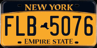 NY license plate FLB5076