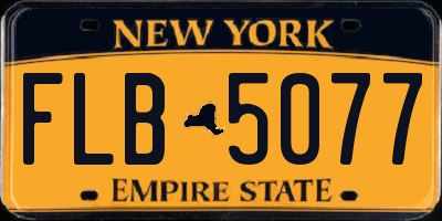 NY license plate FLB5077