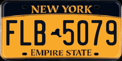 NY license plate FLB5079
