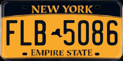NY license plate FLB5086