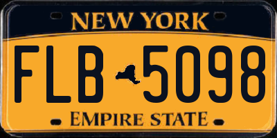 NY license plate FLB5098