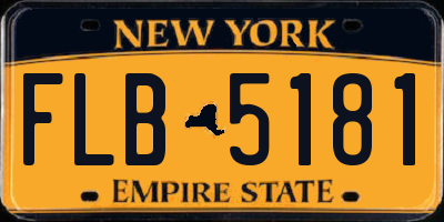 NY license plate FLB5181