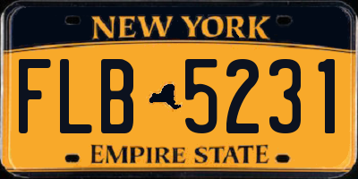 NY license plate FLB5231