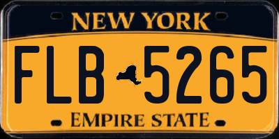 NY license plate FLB5265