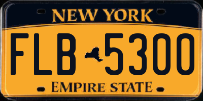 NY license plate FLB5300