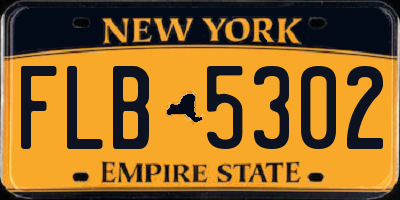NY license plate FLB5302