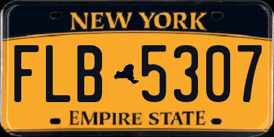 NY license plate FLB5307