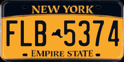 NY license plate FLB5374