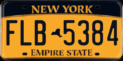 NY license plate FLB5384