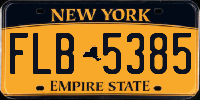 NY license plate FLB5385