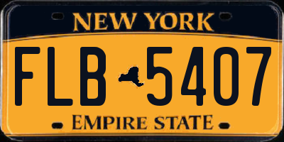 NY license plate FLB5407