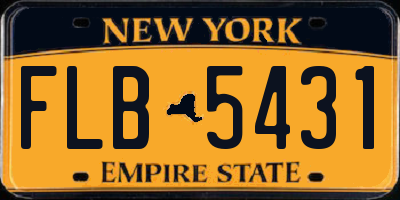 NY license plate FLB5431