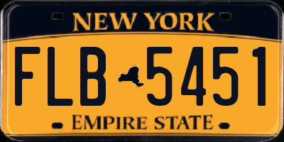 NY license plate FLB5451