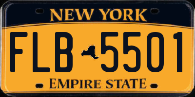 NY license plate FLB5501