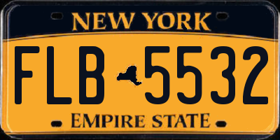 NY license plate FLB5532