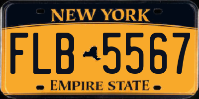 NY license plate FLB5567