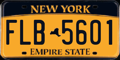 NY license plate FLB5601