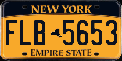 NY license plate FLB5653