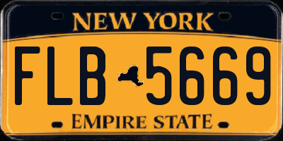 NY license plate FLB5669