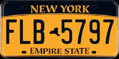 NY license plate FLB5797