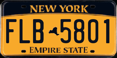 NY license plate FLB5801